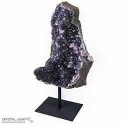 Display Pieces on Stand: Black Amethyst Druse On Stand