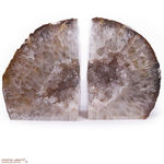 Agate with Quartz Geode Bookends