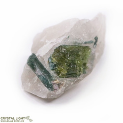 All Other Crystal Specimens: Green Tourmaline on Quartz