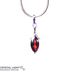 Sterling Silver Pendants: Garnet Pendant