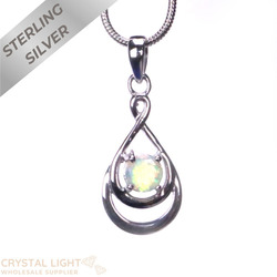 Sterling Silver Pendants: Ethiopian Opal Double Drop Pendant