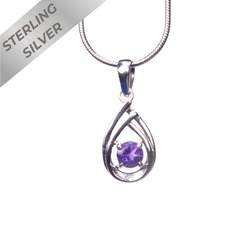 Sterling Silver Pendants: Amethyst Arch Drop Pendant