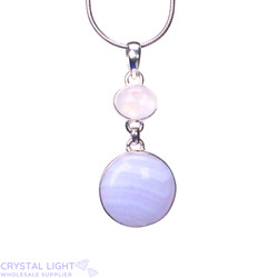 Sterling Silver Pendants: Moonstone & Blue Lace Pendant