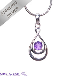 Sterling Silver Pendants: Amethyst Double Drop Pendant