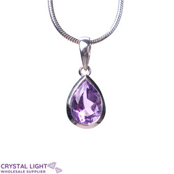 Sterling Silver Pendants: Amethyst Drop Pendant