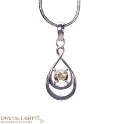 Sterling Silver Pendants: Citrine Double Drop Pendant