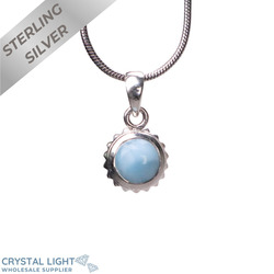 Sterling Silver Pendants: Larimar Stud Pendant