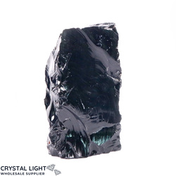 Rough Cut Bases: Black Obsidian Cut Base