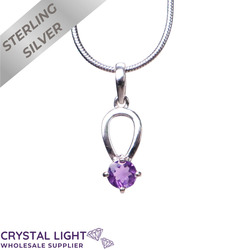 Sterling Silver Pendants: Amethyst Loop Pendant