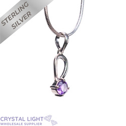 Sterling Silver Pendants: Amethyst Loop Pendant