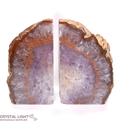 Bookends: Amethyst Agate Bookends