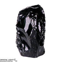 Rough Cut Bases: Black Obsidian Cut Base