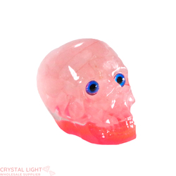Skulls: Resin Skull Small - Rose Quartz