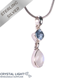 Sterling Silver Pendants: Moonstone & Topaz Pendant