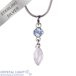 Sterling Silver Pendants: Moonstone & Topaz Pendant