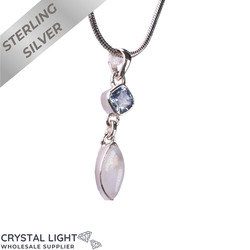 Sterling Silver Pendants: Moonstone & Topaz Pendant
