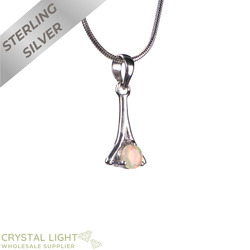 Sterling Silver Pendants: Eithiopian Opal Flared Pendant