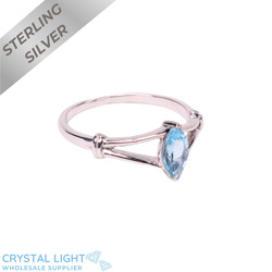 Sterling Silver Rings: Blue Topaz Marquise Ring