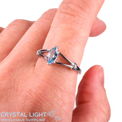 Sterling Silver Rings: Blue Topaz Marquise Ring