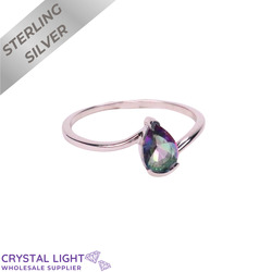 Sterling Silver Rings: Mystic Quartz Drop Ring