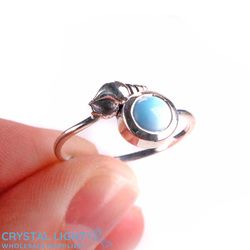 Sterling Silver Rings: Larimar Shell Ring