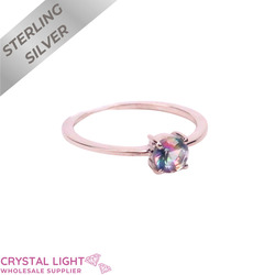 Sterling Silver Rings: Mystic Quartz Round Ring