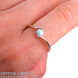 Sterling Silver Rings: Larimar Bypass Ring