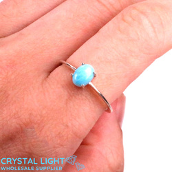 Sterling Silver Rings: Larimar Oval Ring