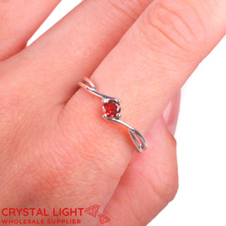 Sterling Silver Rings: Garnet Bypass Ring