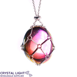 Necklaces: Titanium Aura Basket Necklace - Silver