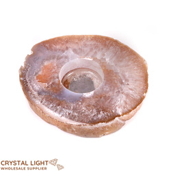 Candle Holders: Agate Flat Candle Holder