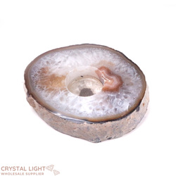 Candle Holders: Agate Flat Candle Holder