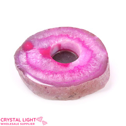 Candle Holders: Pink Agate Candle Holder