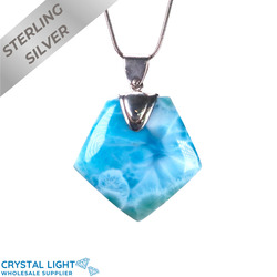 Sterling Silver Pendants: Larimar Pentagon Pendant