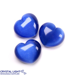 Hearts: Blue Cat's Eye Heart Lot