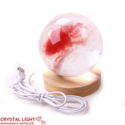 Sphere Lamps: Strawberry Obsidian Sphere on LED Stand