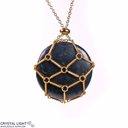 Necklaces: Shungite Basket Necklace - Gold