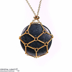 Necklaces: Shungite Basket Necklace - Gold