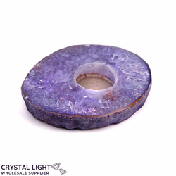 Candle Holders: Purple Agate Flat Candle Holder