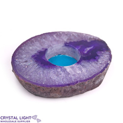 Candle Holders: Purple Agate Candle Holder