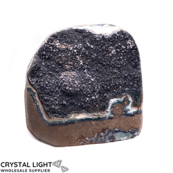 Single Druse Pieces: Black Amethyst Cut Base Druse
