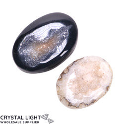 Soapstones & Palmstone Lots: Agate Druse Palmstone Lot