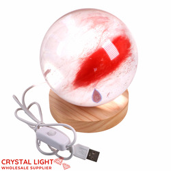 All Other Lamps: Strawberry Obsidian Sphere on LED Stand