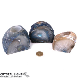 Auctions: Agate Candle Holder Lot (AUCTION)