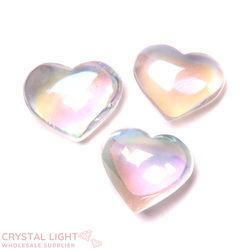 Hearts: Rainbow Aura Quartz Heart Lot