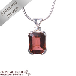 Sterling Silver Pendants: Red Tourmaline Pendant