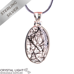 Sterling Silver Pendants: Tourmalated Quartz Pendant