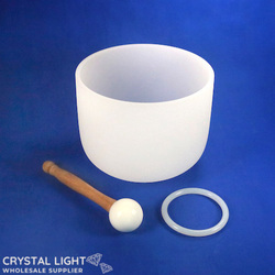 White Frosted Quartz Singing Bowls: Crystal Singing Bowl (Soul Star) 8"