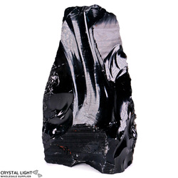 Rough Cut Bases: Black Obsidian Cut Base