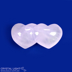 Hearts: Light Rose Quartz Double Heart (Small)